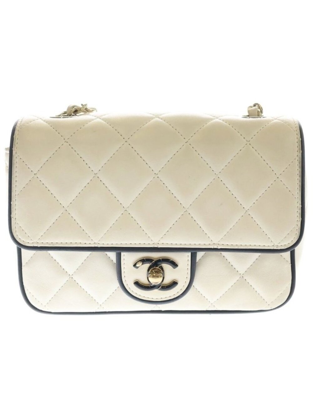 Chanel Quilted Mini Flap Bag White Lambskin
